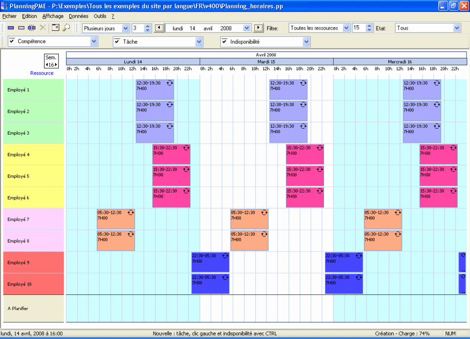 exemple planning 3x8