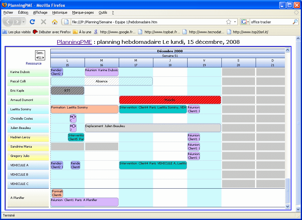 Logiciel de gestion de planning: PlanningPME