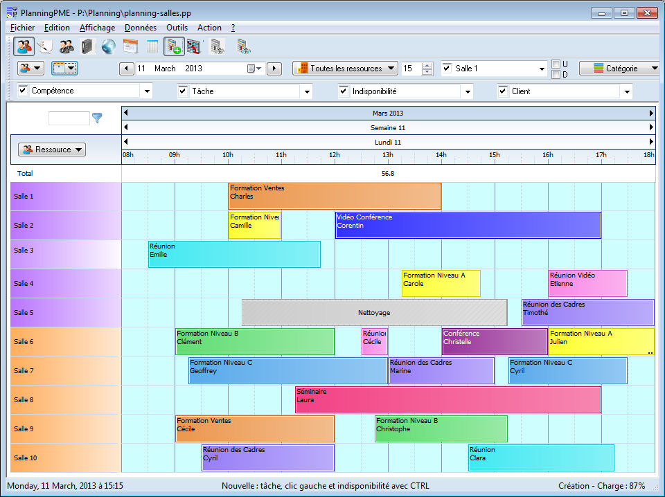 modele planning journalier excel