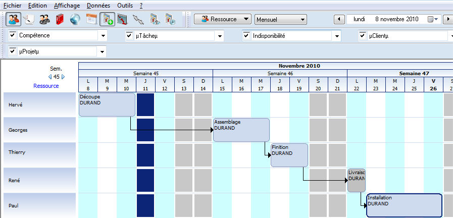 exemple planning livraison