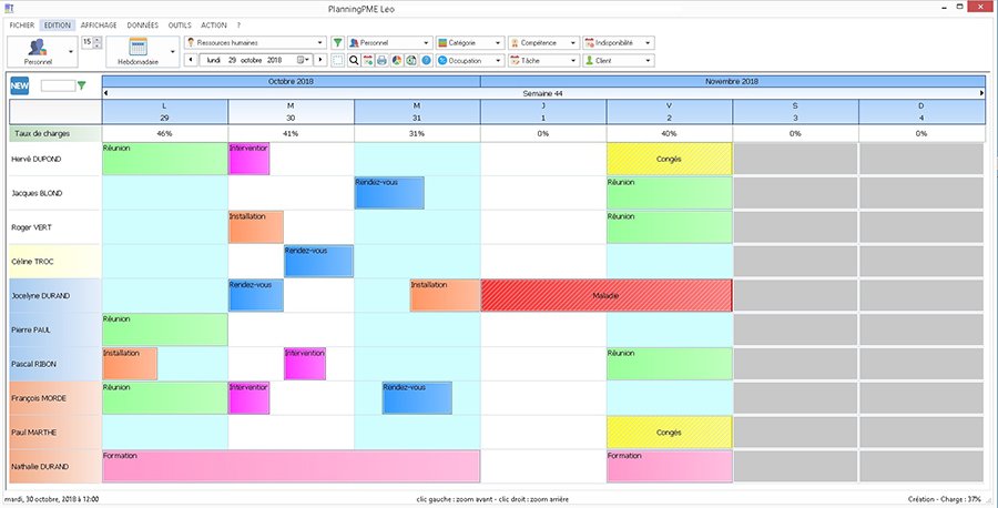 modele planning journalier excel