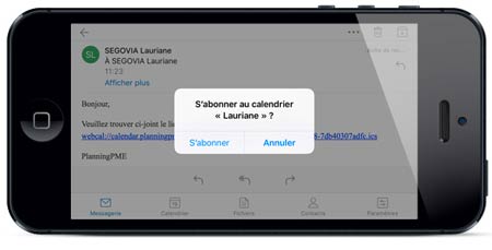 Abonnement calendrier sur iPhone