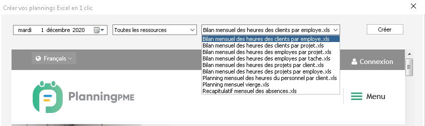 crer un planning dans Excel