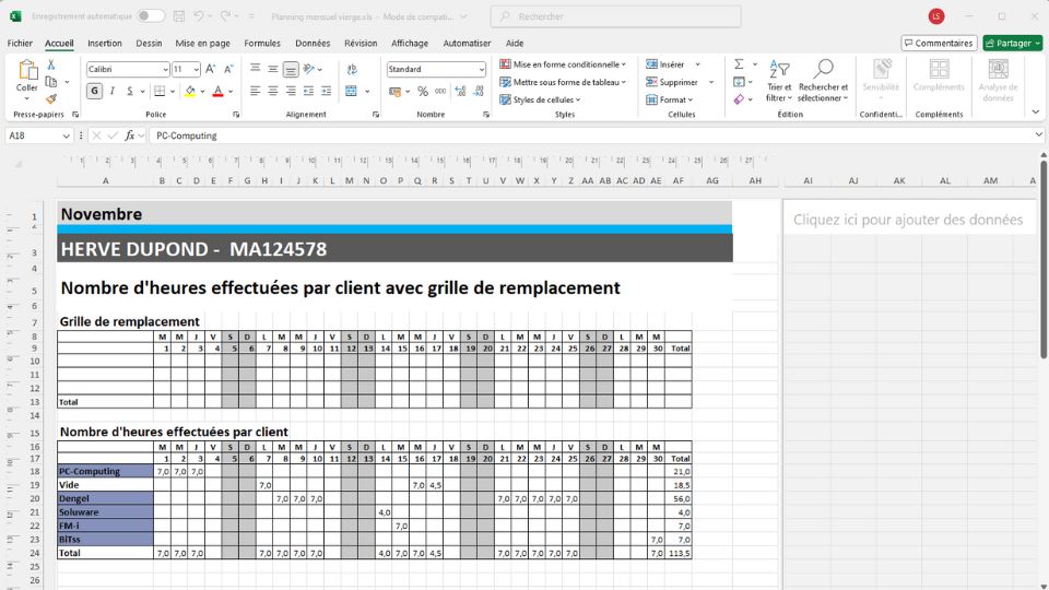 Modeles De Planning Excel A Telecharger Gratuitement