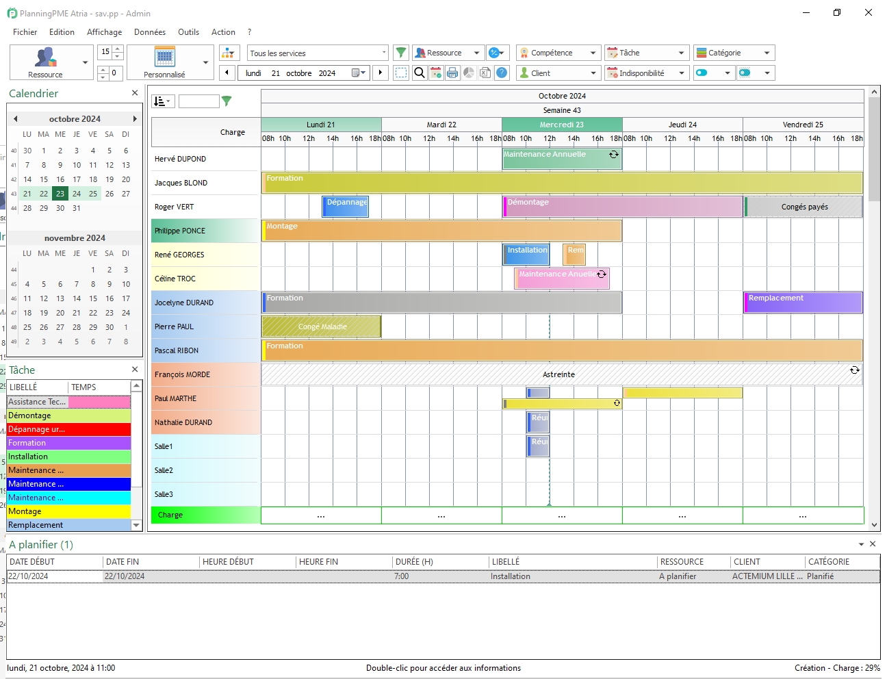 modele planning journalier horaire