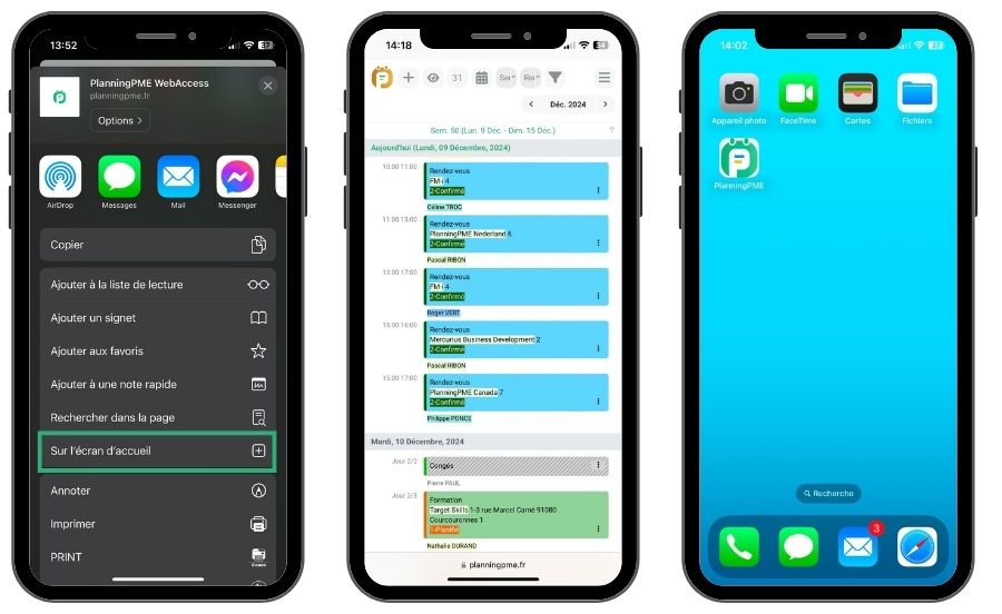 Planning sur iPhone