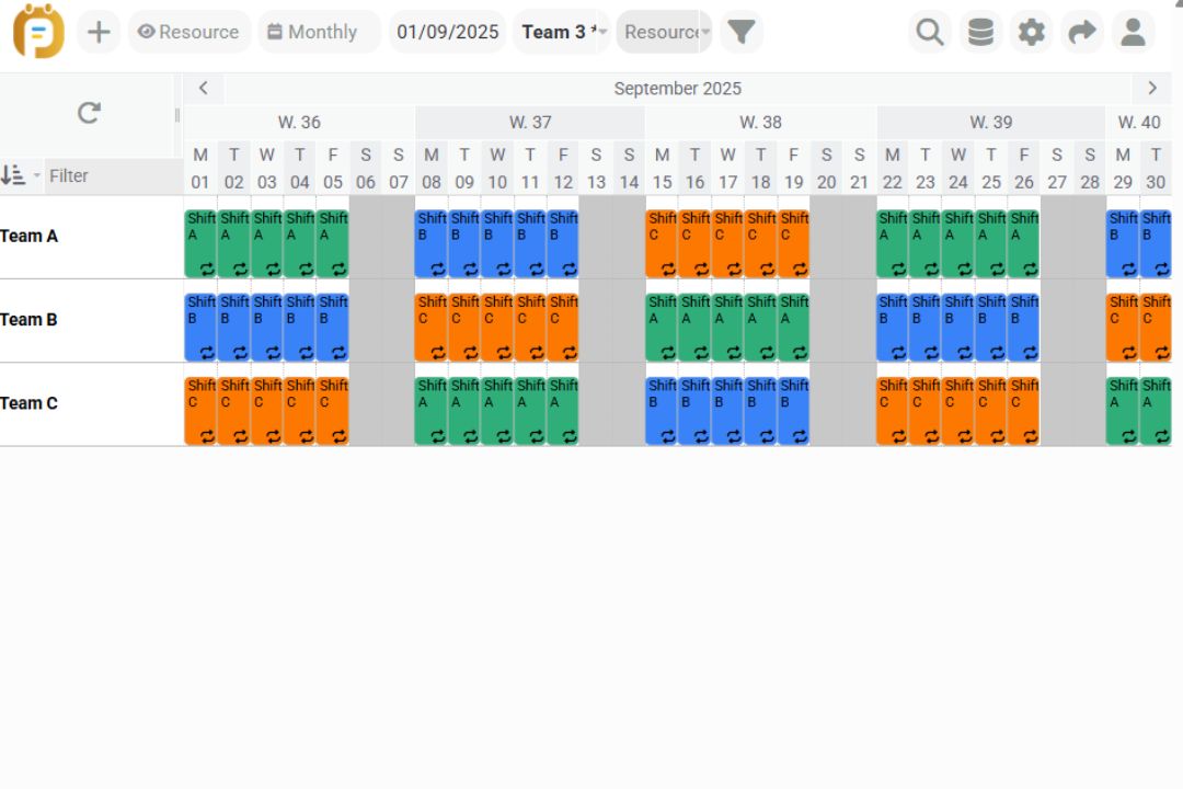 Modle de planning de travail en 3*8 avec PlanningPME