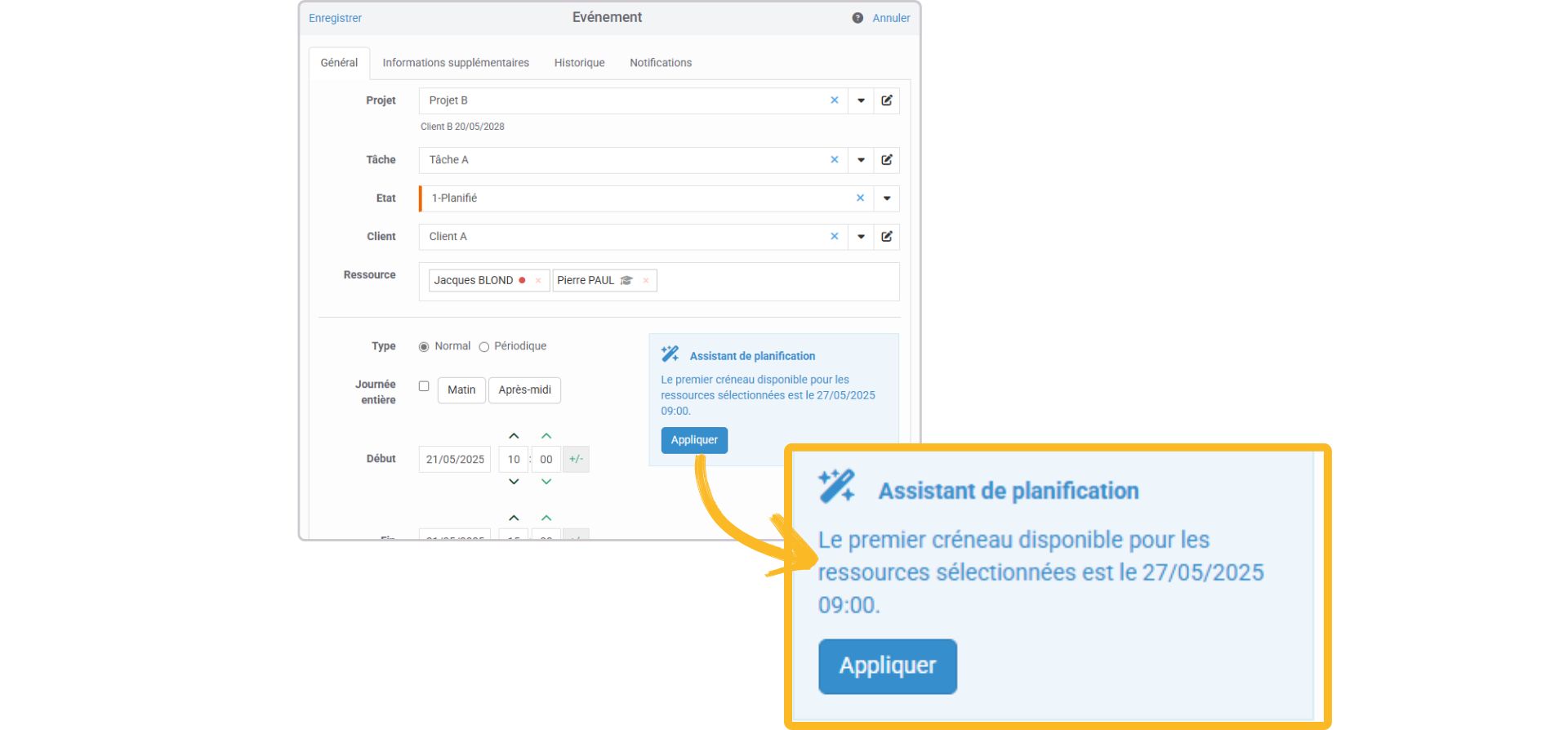 Recherche du premier crneau disponible