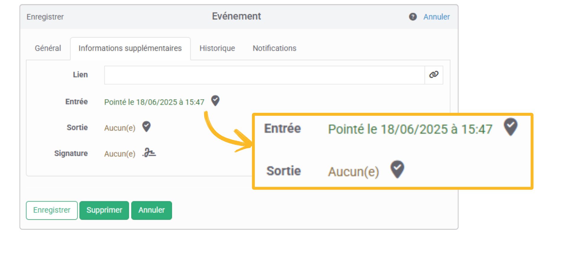 Pointage avec golocalisation