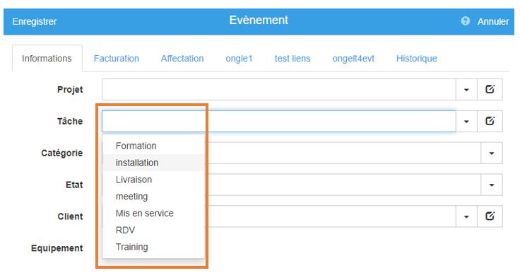 Personnalisation de la liste des tches par service