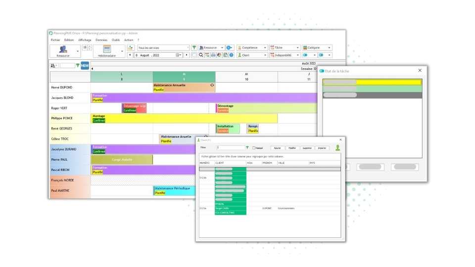 Personnalisation du planning