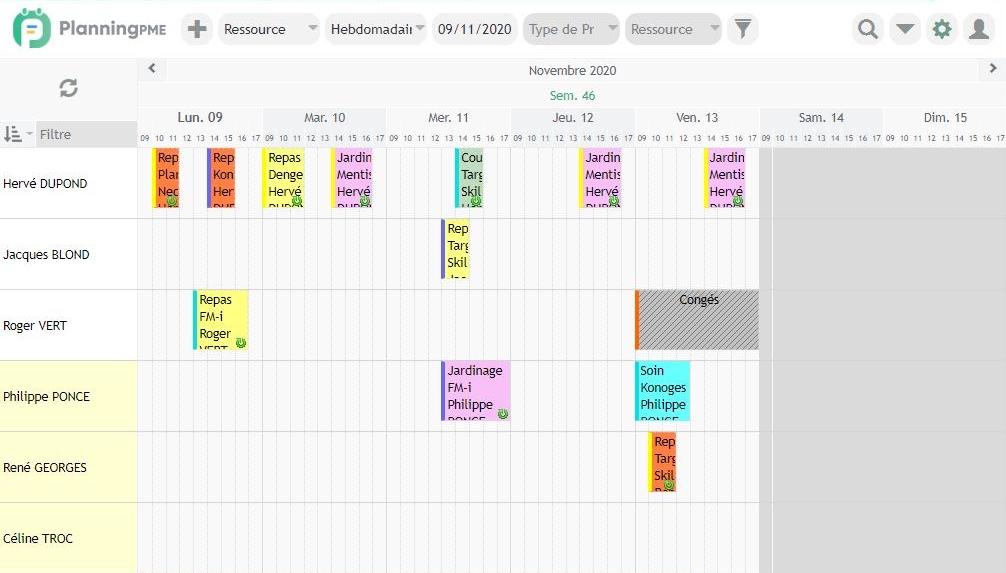 Logiciel de planning pour l