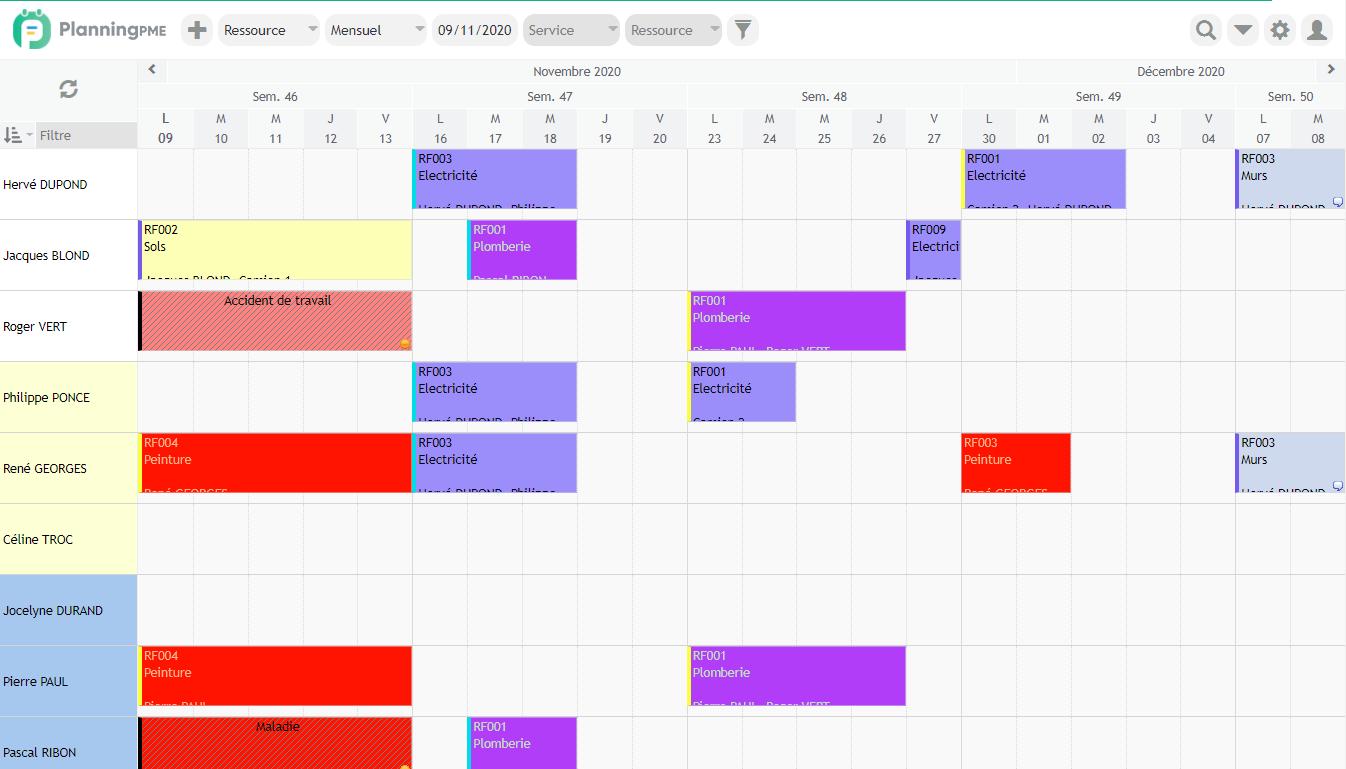 Planification de chantier  et construction PlanningPME